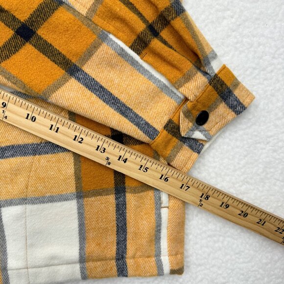HFX Snap Front Orange Plaid Flannel Shacket Wool Blend Cabincore Outdoor Size M - Picture 11 of 11